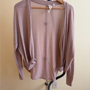 Blu Pepper Taupe Striped Cardigan